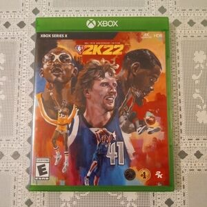 Xbox X NBA2K22 75th Anniversary Cover-Game, Jabbar, Durant, and Nowitzki